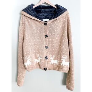 Tokyo Fashion Cozy Knit Hooded Cardigan Sweater One Size